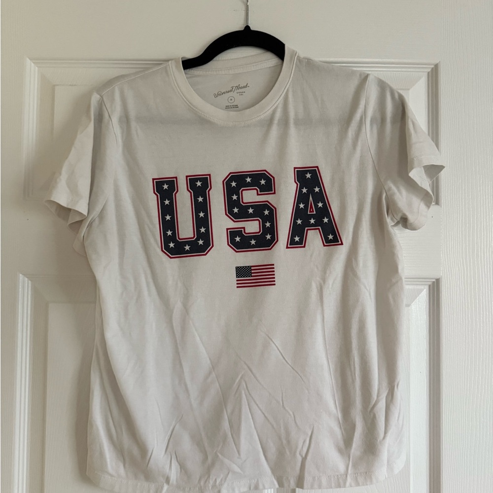 OPEN TO OFFERS!!! Universal Thread White USA Star Graphic Crop Tee